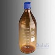 Cam Şişe, Payreks, Otoklavlanabilir, Mavi Kapaklı, Amber, 1000 ml