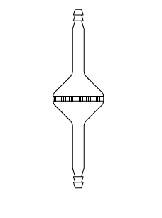 LG022.06.2010 Filtre, İki ucu hortum çıkışl 20 mm Filtre Çapı, Hortumluk Çapı 10 mm, Porozite No:0-3