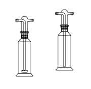 LG023.05.0100 Gaz Yıkama Şişesi, Başlıklı, Filtreli 100 ml Hacim