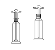 LG023.06.0100 Gaz Yıkama Şişesi, Başlıklı, Filtresiz 100 ml Hacim