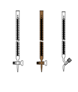 LG025.02.0010 Büret, Düz, Valf Musluklu, Şeffaf 10 ml Hacim, 0.02 ml Tolerans