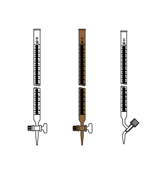 LG025.56.0010 Büret, Düz, Cam Musluklu, Amber 10 ml Hacim, 0.02 ml Tolerans