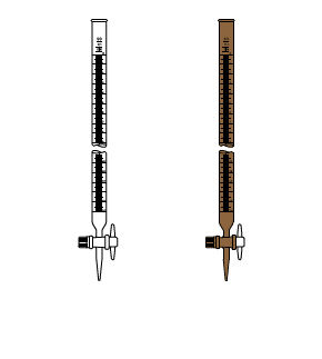 LG025.42.0010 Büret, Düz, PTFE Musluklu, Amber 10 ml Hacim, 0.02 ml Tolerans