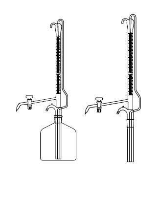 LG025.45.0010 Büret Otomatik, Tek Teflon Musluklu, Şeffaf, Depolu 10 ml Hacim, 0.02 ml Tolerans