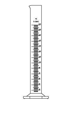LG025.27.0005 Mezür, Uzun Tip, Altıgen Tabanlı, Şilifli 5 mll Hacim