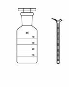 LG025.37.0140 Hidrometre şişesi ve Büreti, (Musluklu) 40 ml Hacim, NS: 19/26