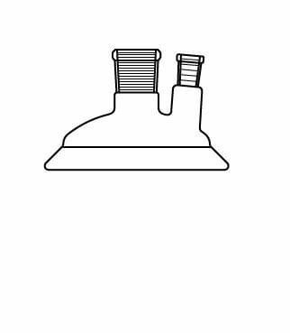 LG026.02.1529 Reaktör İçin, İki Boyunlu Kapak 150 Flanş Ölçüsü DN, NS: 29/32 - 29/32