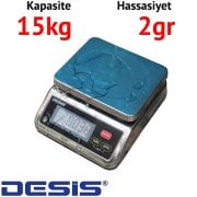Desis S29 Dijital Paslanmaz Terazi - Hassasiyet: 2 gr. Max: 15 kg.