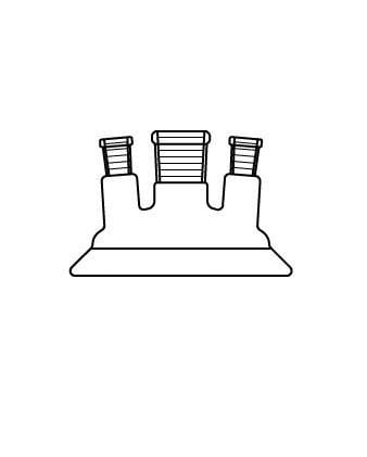 LG026.03.6029 Reaktör İçin, Üç Boyunlu Kapak 60 Flanş Ölçüsü DN, NS: 29/32 - 14.5/23