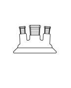 LG026.03.6029 Reaktör İçin, Üç Boyunlu Kapak 60 Flanş Ölçüsü DN, NS: 29/32 - 14.5/23