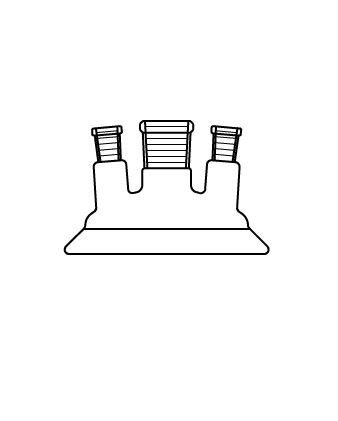 LG026.03.1045 Reaktör İçin, Üç Boyunlu Kapak 100 Flanş Ölçüsü DN, NS: 45/40 - 29/32