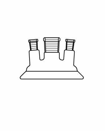 LG026.03.1545 Reaktör İçin, Üç Boyunlu Kapak 150 Flanş Ölçüsü DN, NS: 45/40 - 29/32