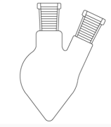 Cam Teknik LG006.13.0025 Balon, Kalp tipi, İki boyunlu 25 ml Hacim, NS: 14,5/23
