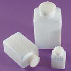 HDPE Şişe, Kare, Taksimatlı, Contalı Kapak, 500 ml