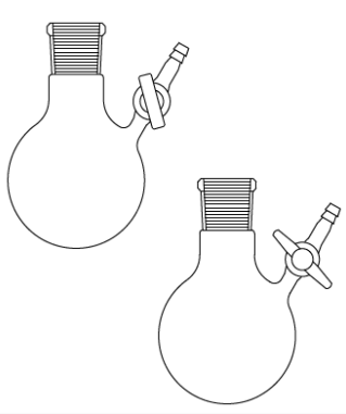 Cam Teknik LG007.02.1401 Azot (Schlenk) balonu, Teflon Musluklu 25 ml Hacim, NS: 14,5/23