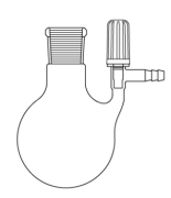 Cam Teknik LG007.03.1401 Azot (Schlenk) balonu, PTFE Valf musluklu 25 ml Hacim, NS: 14,5/23