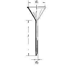LG2354.055 Kantitatif (Analitik) huni 55 mm Ağız Çapı, 150 mm Boru Uzunluğu, 8 mm Boru Çapı