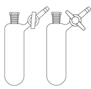 Cam Teknik LG007.05.0010 Azot (Schlenk) tüpü, Dişi şilifli, Teflon Musluklu 10 ml Hacim, NS: 14,5/23
