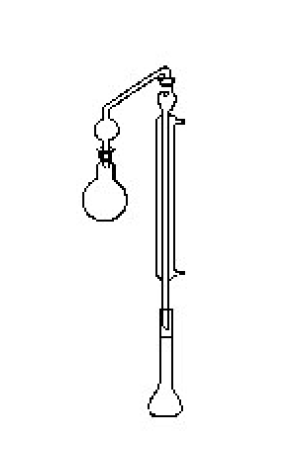 LG028.10.0500 Polenski (Lefman) Düzeneği Balon 500 ml NS: 19/26, Köprü, Soğutucu düz 30 cm şilifsiz, Balon joje 100 / 110 ml
