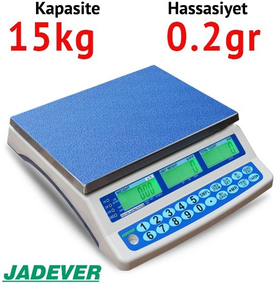 Jadever JCO-15K Dijital Hassas Sayıcı Terazi - Hassasiyet: 0.2 gr. Max: 15 kg.
