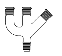 Cam Teknik LG012.04.2932 Distilasyon Adaptörü Üç boyunlu açılı ve paralel Dişi NS: 29/32 - Erkek NS: 29/32
