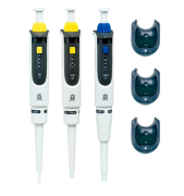 BRAND MID Transferpette® S Ayarlanabilir Otomatik Pipet Seti 2-20 µL, 20-200 µL, 100-1000 µL Pipetler ve Askıları ile Komple