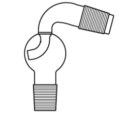 Cam Teknik LG012.11.2932 Distilasyon Adaptörü, Sıçratma tutuculu, 75° açılı Dişi NS: 29/32 - Erkek NS: 29/32