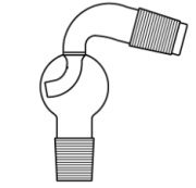 Cam Teknik LG012.11.2932 Distilasyon Adaptörü, Sıçratma tutuculu, 75° açılı Dişi NS: 29/32 - Erkek NS: 29/32