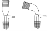 Cam Teknik LG014.04.2932 Vakum adaptörü, 105 derece açılı NS: 29/32