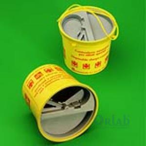 Enjektör ve Uçları için Atık Kutusu, 4 Lt., Kulplu