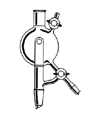 LG016.09.0250 Solvent Distilasyon Başlığı Üst Dişi NS: 29/32- Alt Erkek NS: 29/32- Alt Musluk Erkek NS: 14,5/23, 250 ml Balon Hacmi