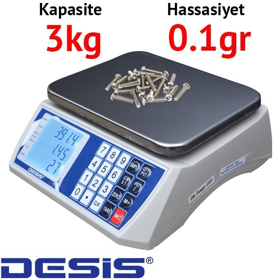 Desis H7C-3 Dijital Hassas Sayıcı Terazi Hassasiyet: 0.1 gr. Max: 3 kg.