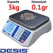 Desis H7C-3 Dijital Hassas Sayıcı Terazi Hassasiyet: 0.1 gr. Max: 3 kg.