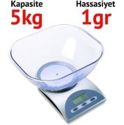 EK 3250 Çukur Kefeli Mutfak Terazisi - Hassasiyet: 1 gr. Max: 5 kg.