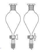 LG019.08.2901 Damlatma hunisi, Armudi tip, PTFE Musluklu 50 ml Hacim, NS: 29/32