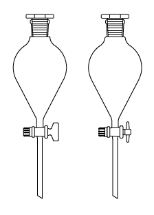LG019.10.1901 Ayırma Hunisi, Armudi Tip, PTFE Musluk 50 ml Hacim, NS: 19/26, Musluk/Delik Çapı 12.5/2.5 mm