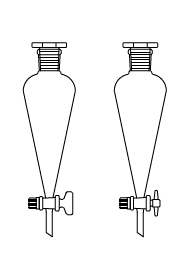 LG019.14.1901 Ayırma hunisi, Konik tip, PTFE Musluk 50 ml Hacim, NS: 19/26, Musluk/Delik Çapı 12.5/2.5 mm