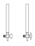 LG020.02.1520 Kromatografi Kolonu, Şilifsiz, PTFE Musluklu Boru Çapı 15 mm, Boy 200 mm, 35 ml Hacim